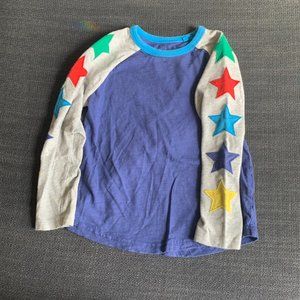 Boden long sleeve tshirt with star patches, 5-6Y